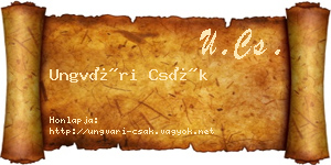 Ungvári Csák névjegykártya